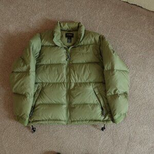 Vintage LL Bean Goose Down Parka Jacket Lime Green, Size Small Regular